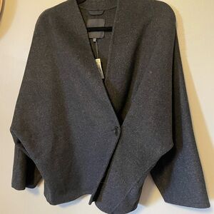Madewell NWT Charcoal Wool Cape Jacket